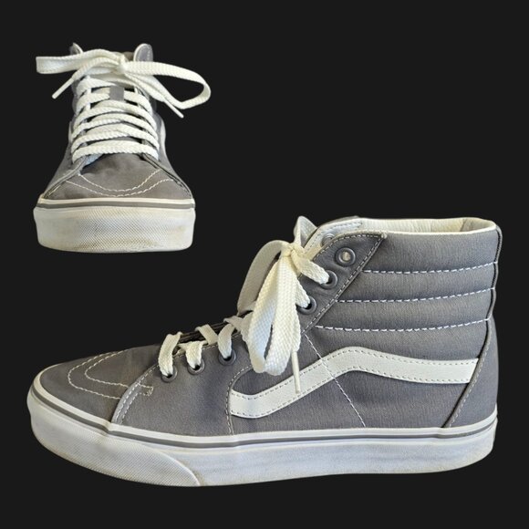 Vans Off The Wall SK8-Hi High-Top Shoes Gray Canvas Men Size 8.5 Women 10 - Picture 1 of 10